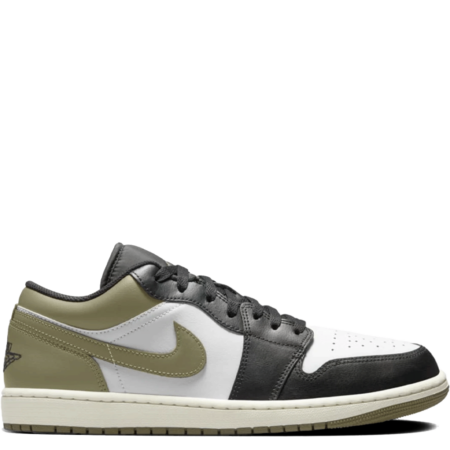 Air Jordan 1 Low Light Madder Root Low 'Black Toe Medium Olive' (553558 092)